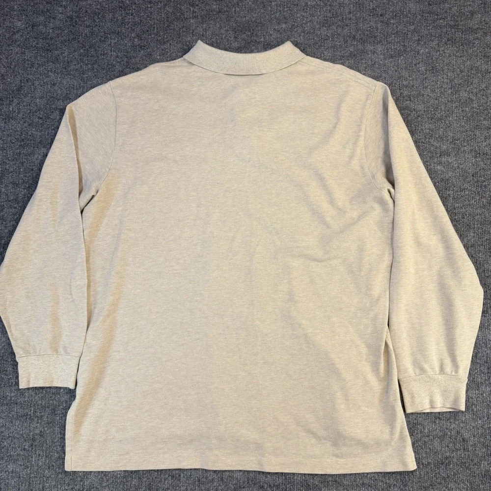 Polo By Ralph Lauren Polo Shirt Mens 2XL Beige Mesh Long Sleeve Pony USA Made